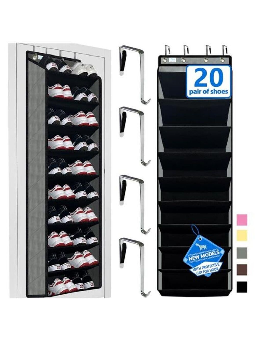 Over Door Shoe Organizer 10 Tier Large Capacity Closet Rack Storage 20 30 Pairs